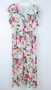 En Focus Studio Floral Midi Dress V-Neck Flutter Sleeves Size 10 - Picture 1 of 7