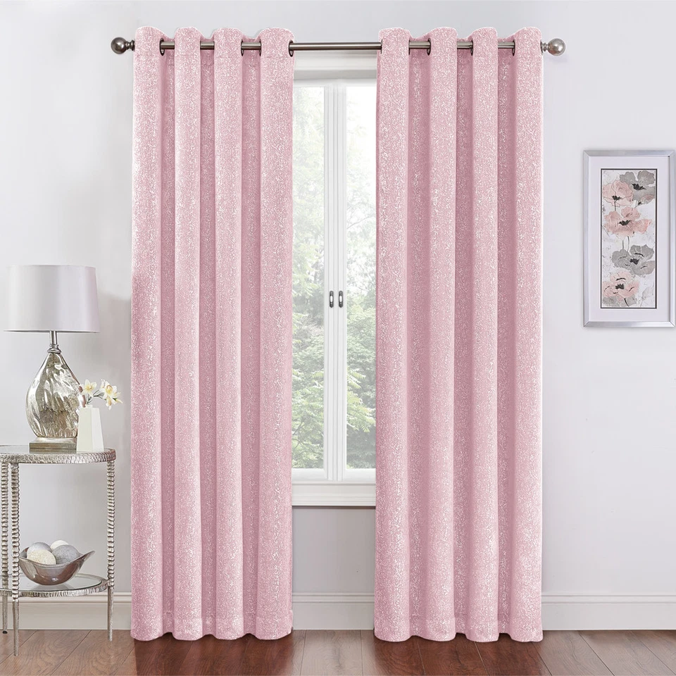 Paquete de 2: Cortinas ojales térmicas de hotel 100 % oscuras - Colores y tamaños surtidos Foto 1 de 4