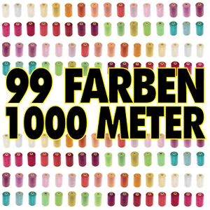 99 Farben Nähgarn 1000m Rolle Nähseide Jeansgarn Ledergarn Nähfaden Allesnäher - Bild 1 von 298