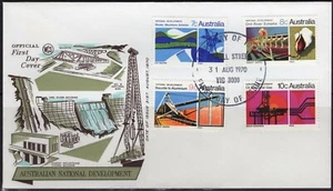 Juego de 4 estampillas de desarrollo nacional de Australia 1970 WCS sin dirección FDC, en muy buen estado - Imagen 1 de 1