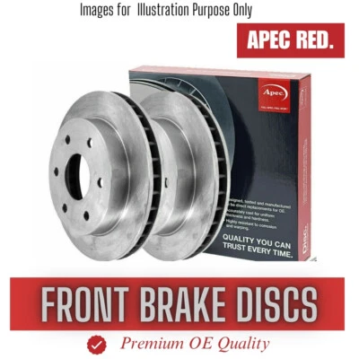 Brake Discs Pair Front FOR PEUGEOT 301 1.2 1.6 14->ON CHOICE1/2 solid Apec - Image 1 of 4