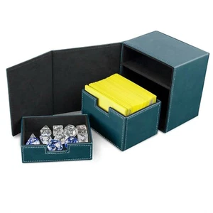 BCW Teal Leatherette Deck Box Vault LX Hold 100 Sleeved Topload Gaming CCG Cards - Picture 1 of 2