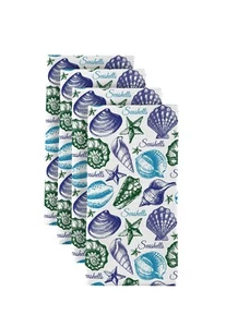 Seashells Blue 18" x 18" Napkins 1 Dozen - Picture 1 of 1