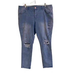 American Eagle Jeans Damen 20 blau Jegging roher Saum hoher Rise Stretch NEU - Bild 1 von 11