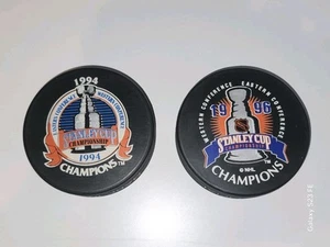 Stanley Cup Hockey Puck Lot Of 2! '94 NY Rangers & '96 CO Avalanche! NHL - Picture 1 of 7