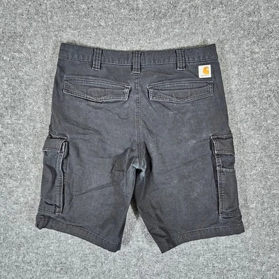 Carhartt Mens Relaxed Fit Cargo Shorts Tagged Size 33 Black Workwear Utility - Image 1 of 4