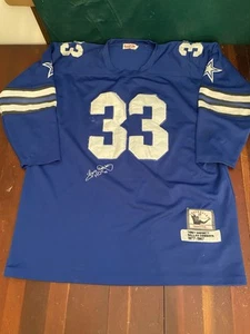 Vtg Mitchell &Ness FB Jersey Dallas Cowboys NFL #33 Tony Dorsett Autograph Sz 56 - Picture 1 of 24