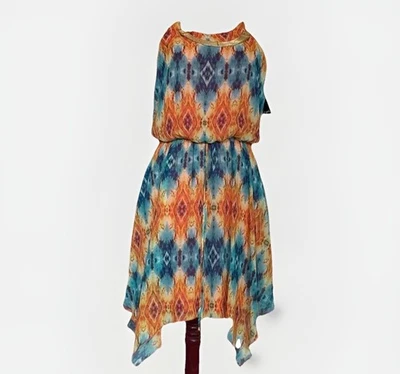 NEW City Triangles Women’s Size S Multi Color Handkerchief Sleeveless Sun Dress - Image 1 of 4