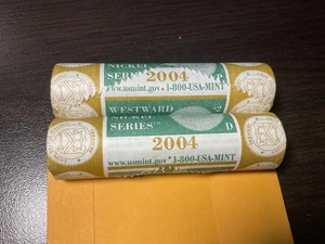 2004 P/D U.S.Mint Westward Journey Nickel Rolls -Kielboot - Bild 1 von 2