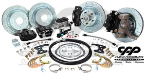 67 70 CHEVY C10 14" FRONT 13" REAR BIG BRAKE BLACK MODULAR DROP SPINDLES 5 x 5 - Bild 1 von 6