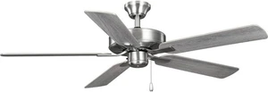 progress Lighting AirPro 52 in. Brushed Nickel 5-Blade AC Motor Ceiling fan NEW - Picture 1 of 5