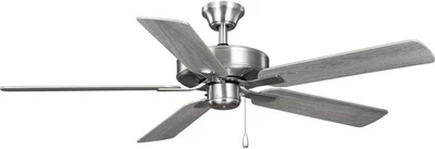 progress Lighting AirPro 52 in. Brushed Nickel 5-Blade AC Motor Ceiling fan NEW - Image 1 of 4