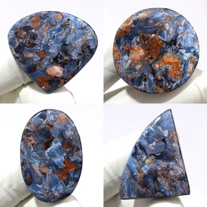 Paquete de cabujón Blue Storm Pietersite ~ 4 piezas piedras preciosas Chatoyant de alta calidad 30-33 mm - Imagen 1 de 12