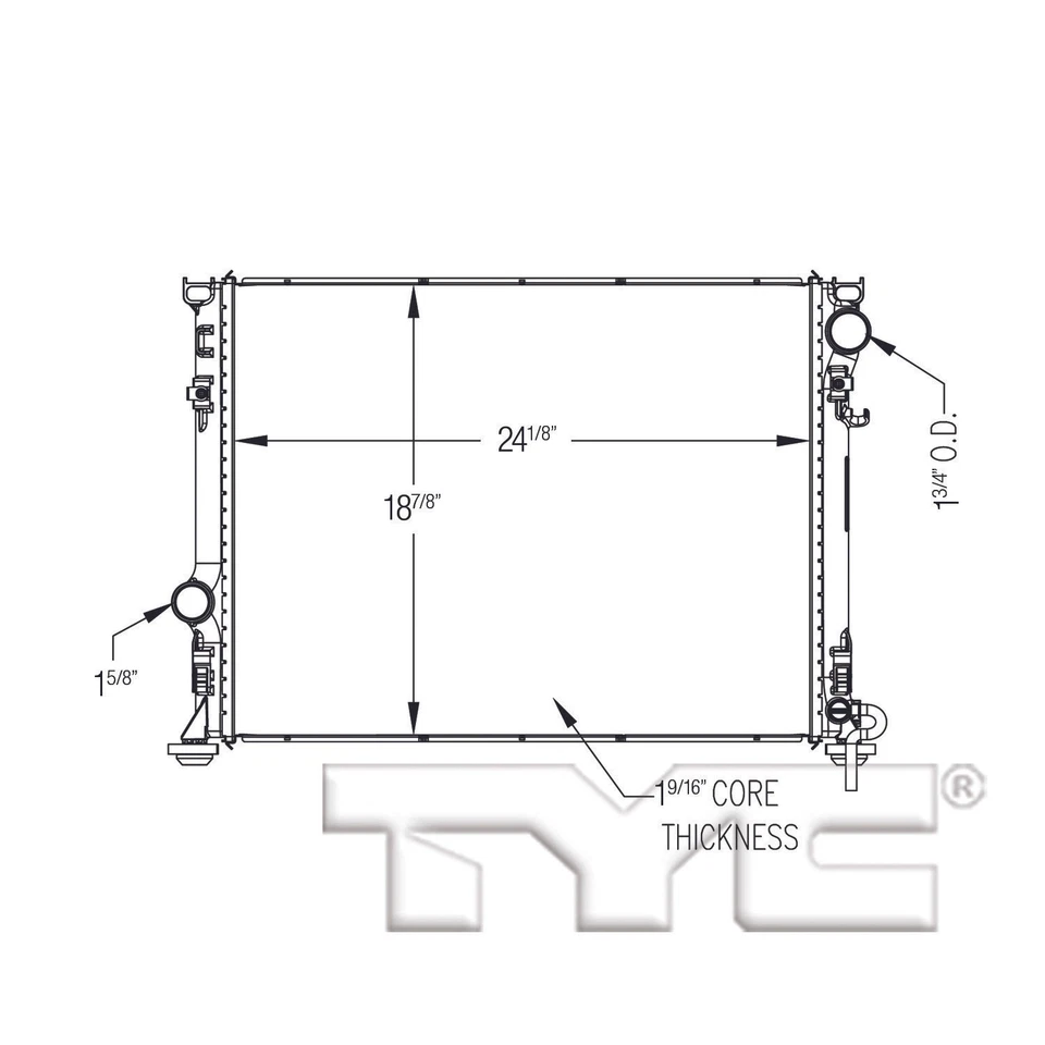 Radiador para Chrysler 300 11-16 5,7 L V8 con doble ventilador fila única 5170742AA Foto 1 de 1