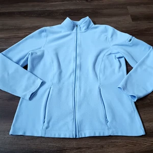 LL Bean Mujer Azul Polar Cremallera Completa Chaqueta Básica Bolsillos Brazo Alijo 247230 M - Imagen 1 de 4