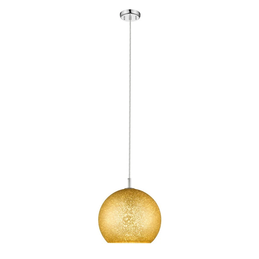 Z-Lite Nimbus 1 Light Pendant, Chrome/Gold - 914-12CH - Image 1 of 1