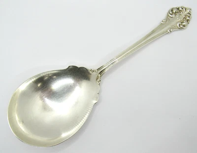 CAZUELA DE PLATA ESTERLINA CAÑA Y BARTON ELEGANTE 9"" CUCHARA BAYAS CUBIERTOS SERVIDOR Foto 1 de 4