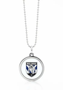 CANTERBURY BULLDOGS NRL LOGO ROUND PENDANT CHAIN NECKLACE JEWELLERY ACCESSORIES - Picture 1 of 1