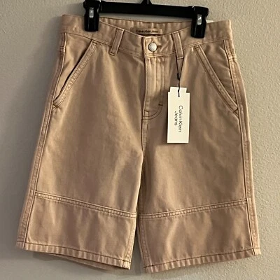 Calvin Klein Shorts Youth Boys Size 12 Tan Denim, NWT - Image 1 of 4