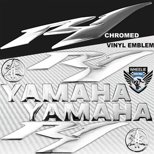8" 3D FAIRING/FUEL TANK YAMAHA LOGO EMBLEM+6" STICKER FOR YZF-R1/R1M/R1S CHROME - Picture 1 of 4