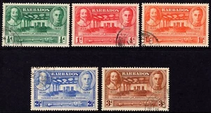 BARBADOS 1939 TERCENTENARY SET, SG 257/261, FINE USED, CAT. 15€ - Bild 1 von 2