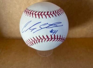 CARLOS SANTANA CLEVELAND GUARDIANS SIGNED AUTO M.L. BASEBALL BECKETT AUTH - Picture 1 of 2