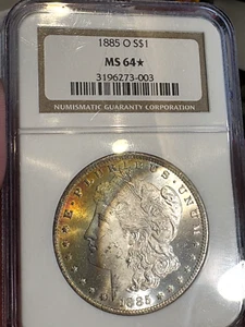 1885 O Toned Morgan $💎💎NGC MS 64 * Star💎💎Stunning Vibrant Rainbow 💎💎VIDEO - Picture 1 of 9