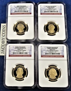 2007 S NGC PF69 PRESIDENTIAL DOLLAR 4 COIN PROOF SET - Picture 1 of 6