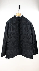 Vintage Orientique embroidery & quilted velvet jacket in black size XXL - Picture 1 of 10