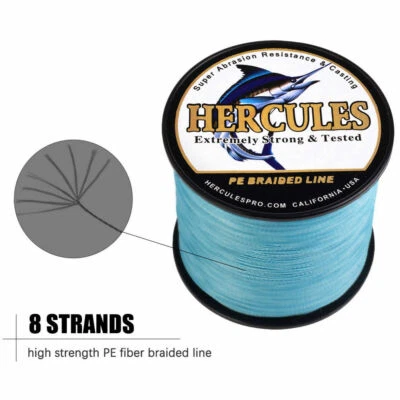 HERCULES 1000M 1094Yds 10lb-300lb PE Super Tackle Braided Fishing Line 8 Strands - Image 1 of 4