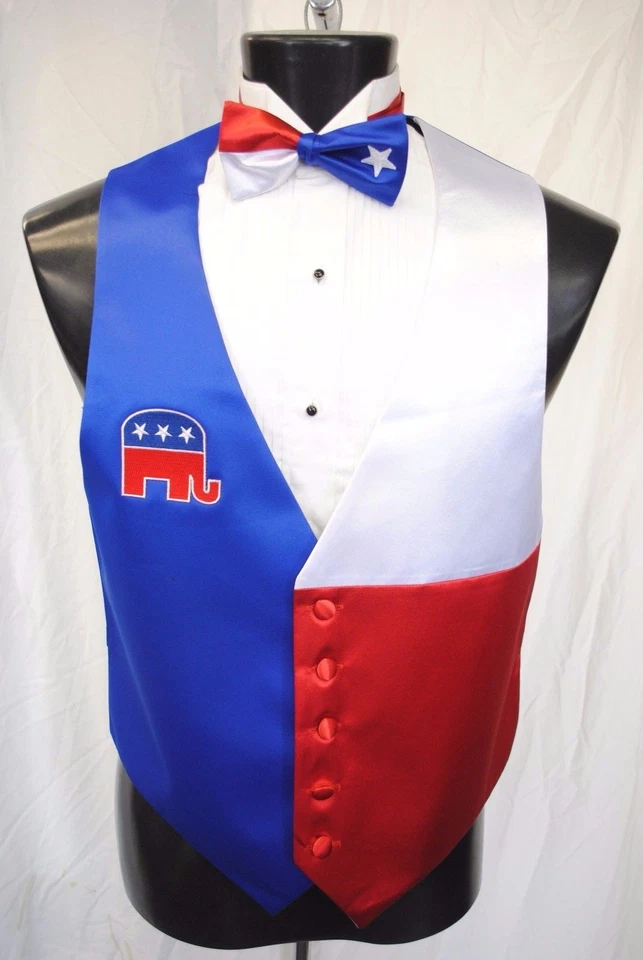 Vote Republican Tuxedo Vest and Bowtie - Image 1 of 1