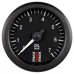 Stack 0-7 Bar Oil Pressure Gauge 52mm Mechanical Black Face Illuminated ST3101 - Picture 1 of 1