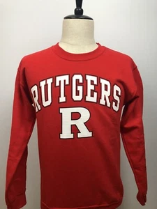 Men’s Rutgers University Scarlet Knights Sweatshirt Logo Red Vtg Small / NWOT - Picture 1 of 7