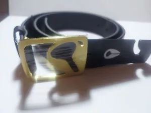 Cinturón NIXON Icono Dorado Hebilla Recortada Cuero Negro Talla Extra Pequeño Nuevo - Imagen 1 de 4