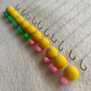 10 X AMPIANTI PER CAPELLI PRECARICATI CON 14mm SWEETCORN POP-UP ESCA PARADISO CARP - Foto 1 di 5