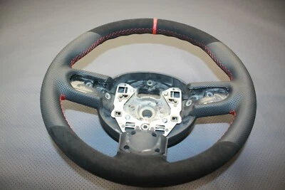 LENKRAD MINI COOPER MINI ONE LOCHLEDER + ALCANTARA NEU BEZIEHEN TOP QUALITÄT  - Bild 1 von 4
