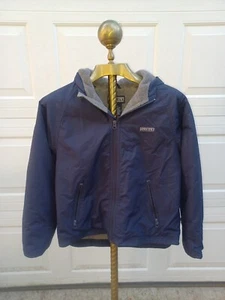 Lands End Winter Coat Boys Medium 10-12 Navy Blue, Nylon Shell, Fleece Lined - Picture 1 of 4