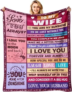 Gifts for Wife TO MY WIFE Blanket Wife Birthday Gift Ideas Wife Gifts from Husba - Picture 1 of 2