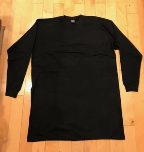 CAMISETA NEGRA MANGA LARGA HOMBRE PESO PESADO 100% ALGODÓN UNITED TALLA 2XL-6XL  - Imagen 1 de 3