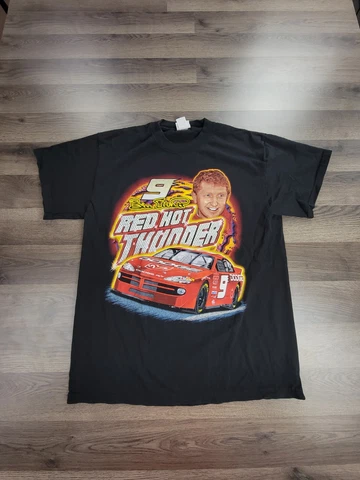 Bill Elliott T-Shirt Size Large NASCAR Vintage Rare Dodge Racing Graphic Red Hot Cover