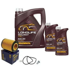Ölwechsel Ölfilter für BMW E36 E46 E39 E60 M50 M52 M54 mit 7L Mannol 5W30 LL04 - Bild 1 von 1