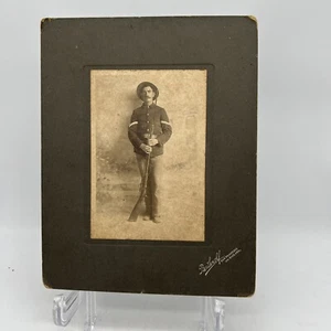 Antique Spanish American War Soldier Lobby Card Photograph - Picture 1 of 9
