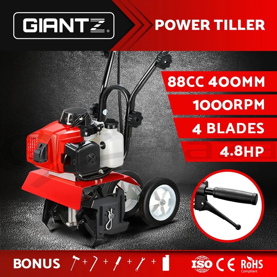 Giantz 88CC Tiller Rototiller Cultivator 4 Blades Garden Soil Power Rotary - image 1 of 4