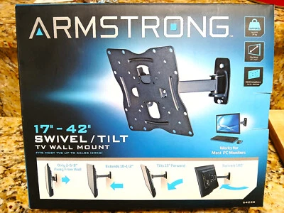 Armstrong Swivel/Tilt Universal TV Wall Mount Fits 17” to 42” TV's BRAND NEW - Image 1 of 2