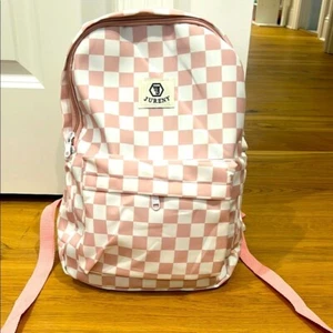 Pink and White Checkered Backpack by Jureny - Imagen 1 de 3