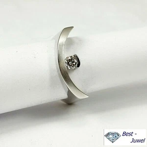 Designer-Ring in 585 Weißgold 14 Karat mit Brillant 0,20 ct Solitär - Bild 1 von 4
