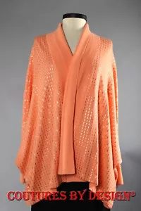 St John Knits Milano Sweater Wrap Sunset Mist/Paillettes Sz Petite-Sm NWT $1325 - Picture 1 of 2