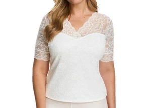 SUSA 5576 Dirndl Spitzenshirt 1/2 Arm Gr. 32 - 44 ivory 002 - Picture 1 of 2