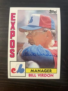 1984 Topps #111 Bill Virdon Montreal Expos cartolina firmata autografata - Foto 1 di 1