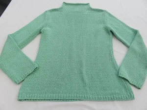 ARTIGIANO MADE IN ITALY GORGEOUS SMEG GREEN TURTLE NECK 50% COTTON JUMPER UK 12 - Picture 1 of 11